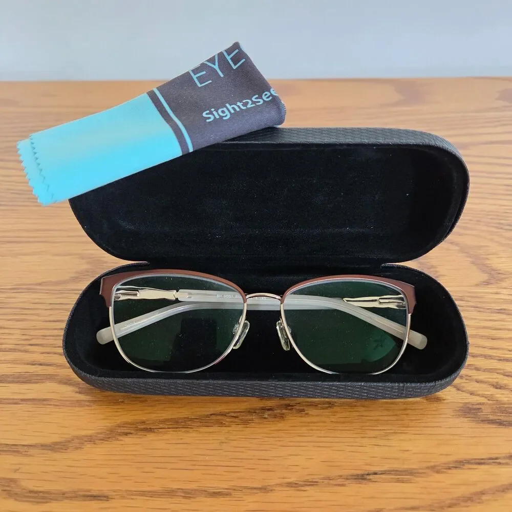 South Hampton SH9001 Eyeglasses Brown Gold Cat Eye Full Rim Frame 55-15-140